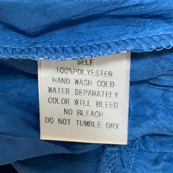 NWT Pinch Crinkled Mini Dress S gorgeous unique blue color‎ mini tunic tiered - Picture 12 of 13